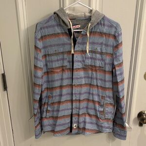 Johnnie-O Flannel Hooded Shacket for Men